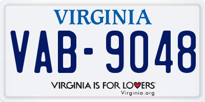 VA license plate VAB9048