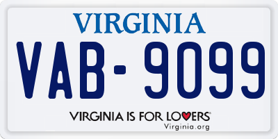 VA license plate VAB9099