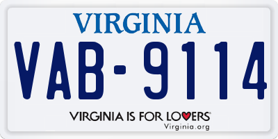 VA license plate VAB9114