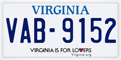 VA license plate VAB9152