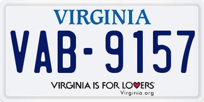 VA license plate VAB9157