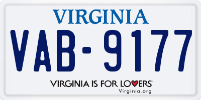 VA license plate VAB9177