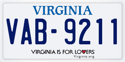 VA license plate VAB9211