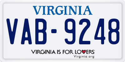 VA license plate VAB9248