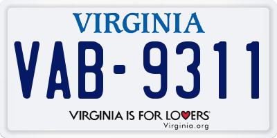 VA license plate VAB9311