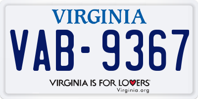 VA license plate VAB9367