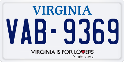 VA license plate VAB9369