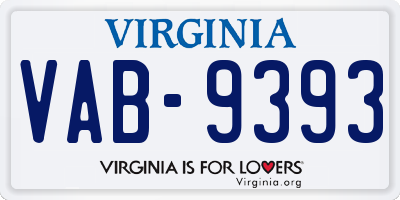 VA license plate VAB9393