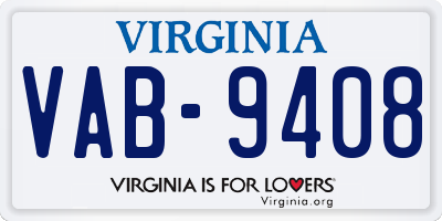 VA license plate VAB9408