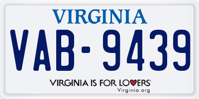 VA license plate VAB9439