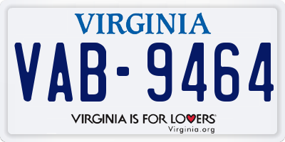 VA license plate VAB9464