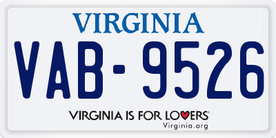 VA license plate VAB9526