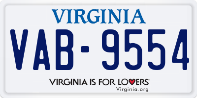 VA license plate VAB9554