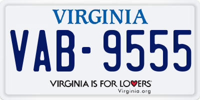 VA license plate VAB9555