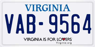 VA license plate VAB9564