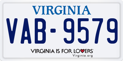 VA license plate VAB9579