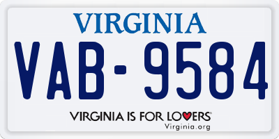 VA license plate VAB9584