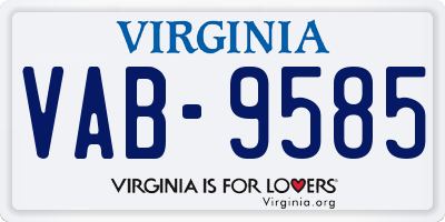 VA license plate VAB9585