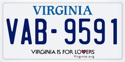 VA license plate VAB9591