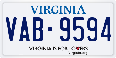 VA license plate VAB9594