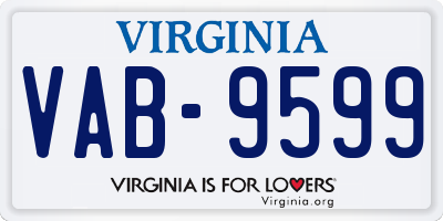 VA license plate VAB9599