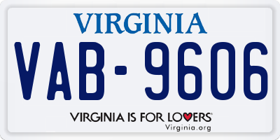 VA license plate VAB9606