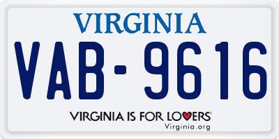 VA license plate VAB9616