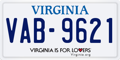 VA license plate VAB9621