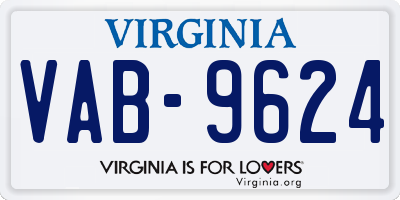 VA license plate VAB9624