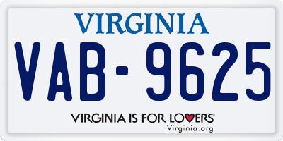 VA license plate VAB9625