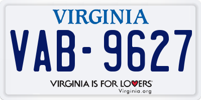 VA license plate VAB9627