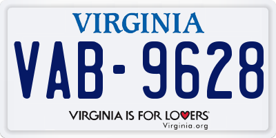 VA license plate VAB9628