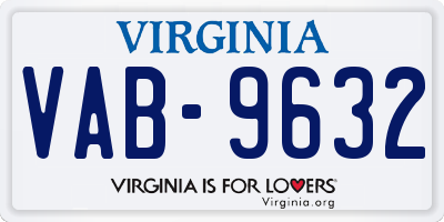 VA license plate VAB9632