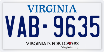 VA license plate VAB9635