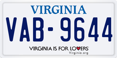 VA license plate VAB9644