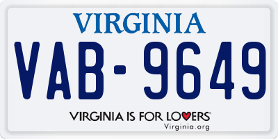 VA license plate VAB9649