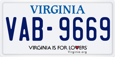 VA license plate VAB9669