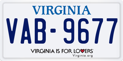 VA license plate VAB9677