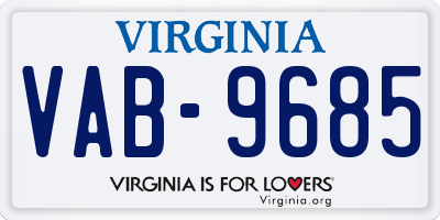 VA license plate VAB9685