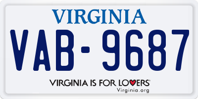 VA license plate VAB9687