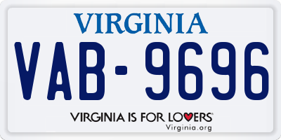 VA license plate VAB9696