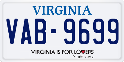 VA license plate VAB9699