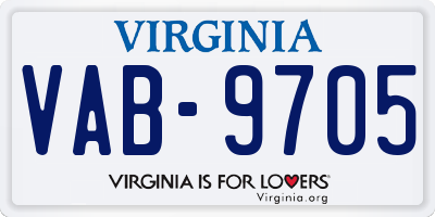 VA license plate VAB9705