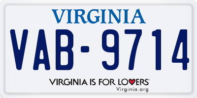 VA license plate VAB9714