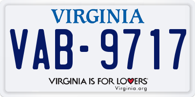 VA license plate VAB9717