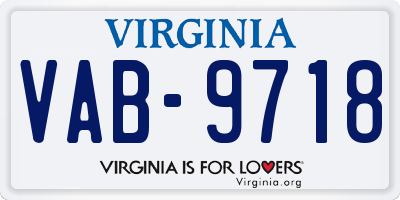 VA license plate VAB9718