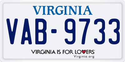 VA license plate VAB9733