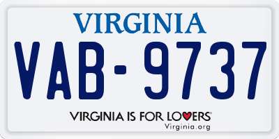 VA license plate VAB9737