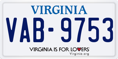 VA license plate VAB9753