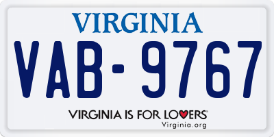 VA license plate VAB9767